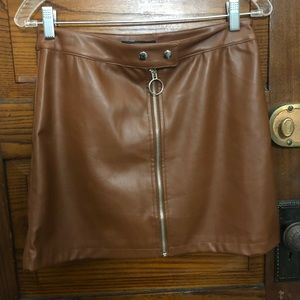Faux leather brown skirt from Forever 21, Medium